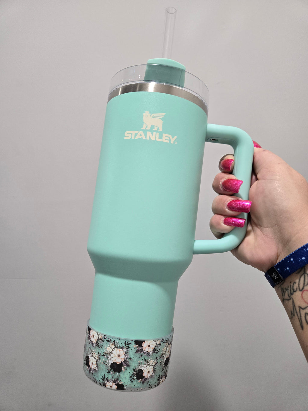 GothFloral Semi Clear Silicone Boot Bumper Sleeve for Tumblers