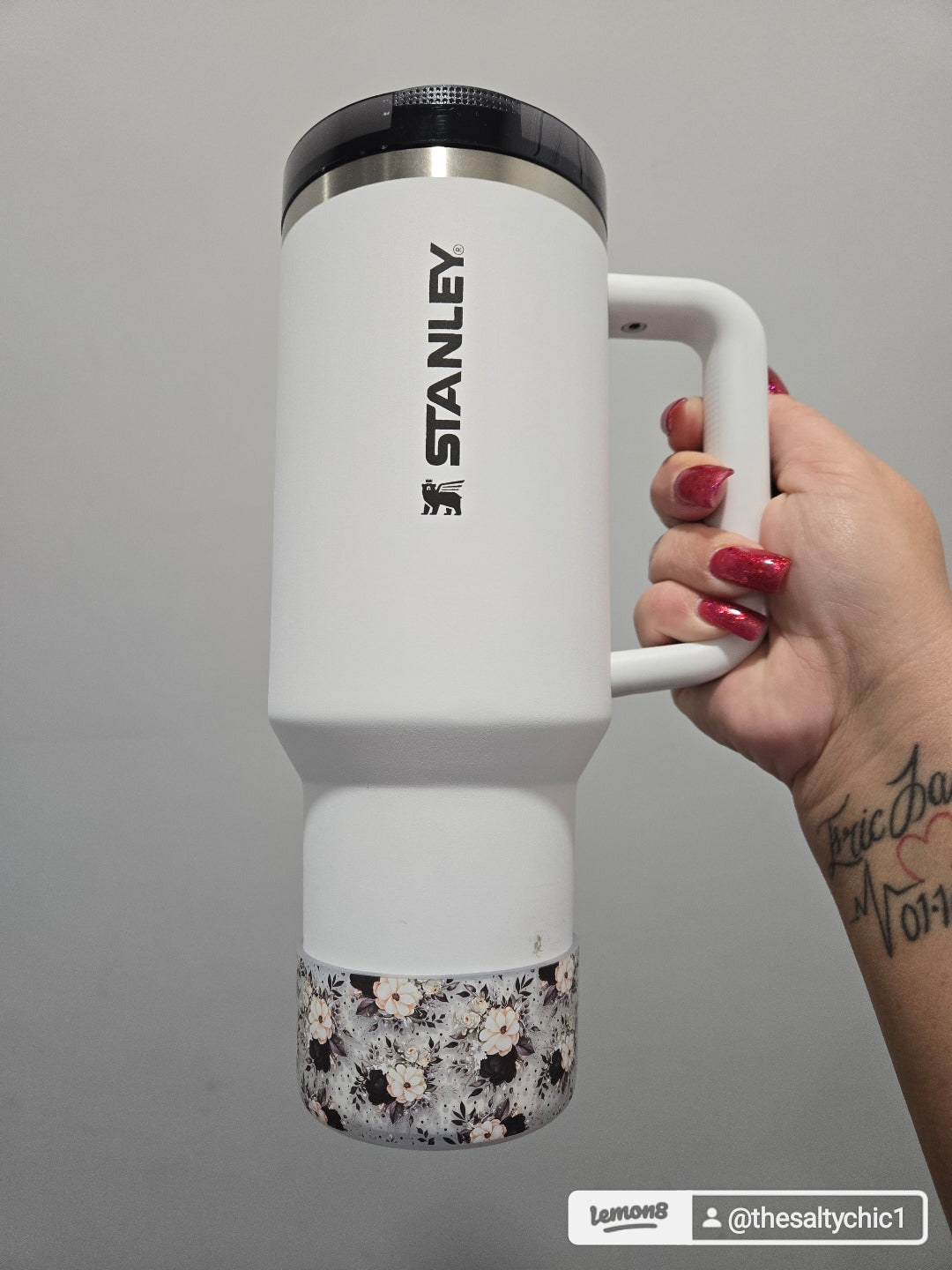 GothFloral Semi Clear Silicone Boot Bumper Sleeve for Tumblers