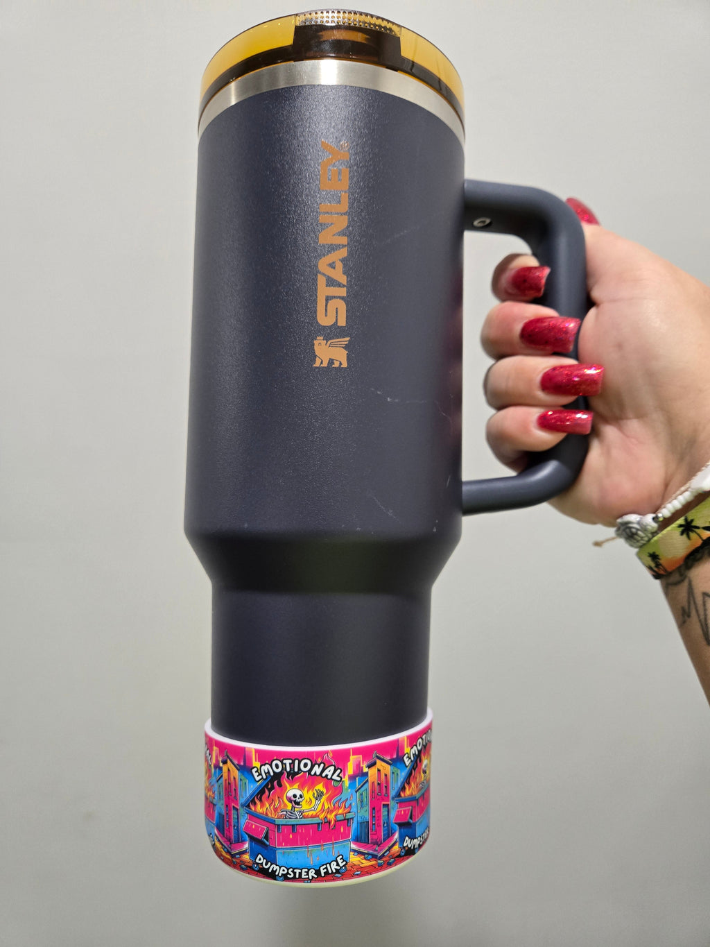 Emotional Dumpster fire silicone boot bumper for tumbler