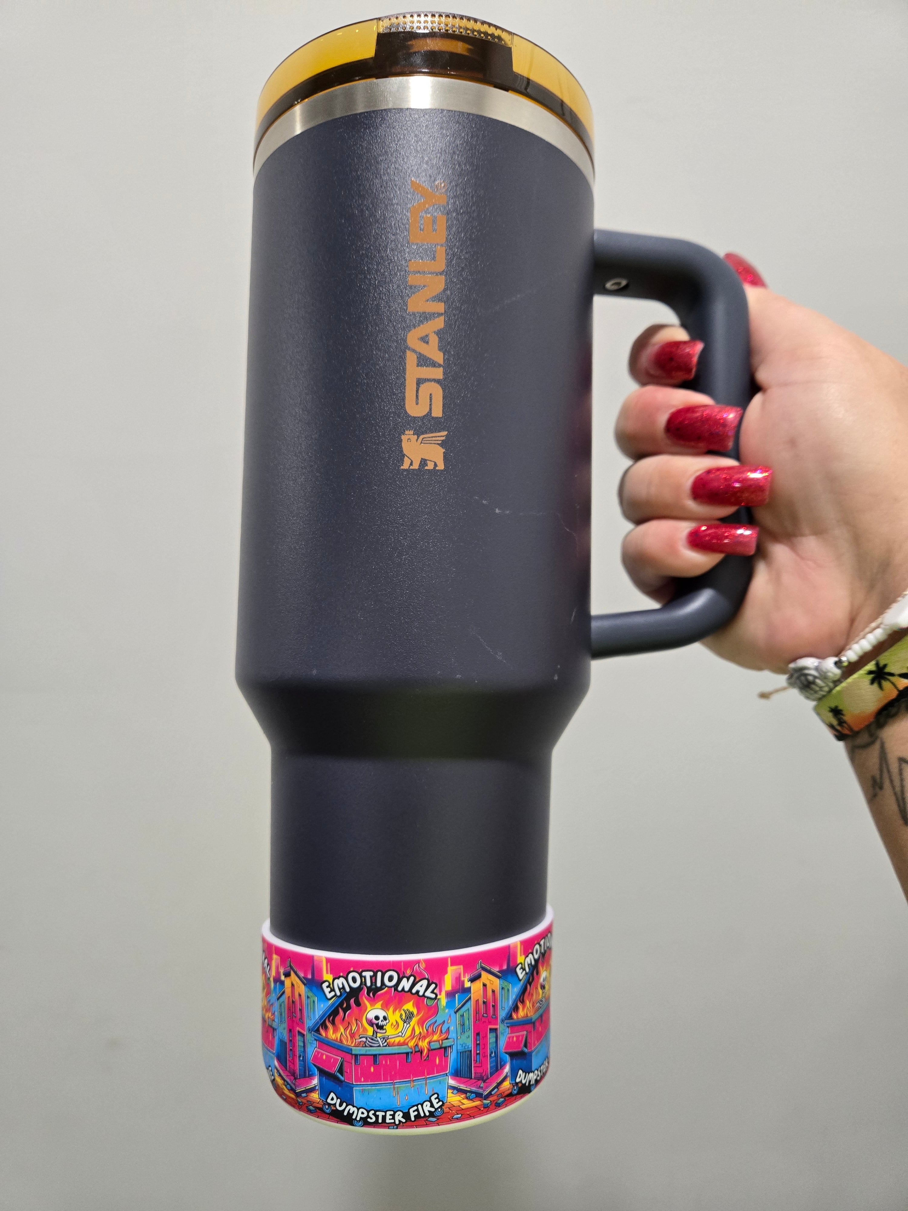 Emotional Dumpster fire silicone boot bumper for tumbler