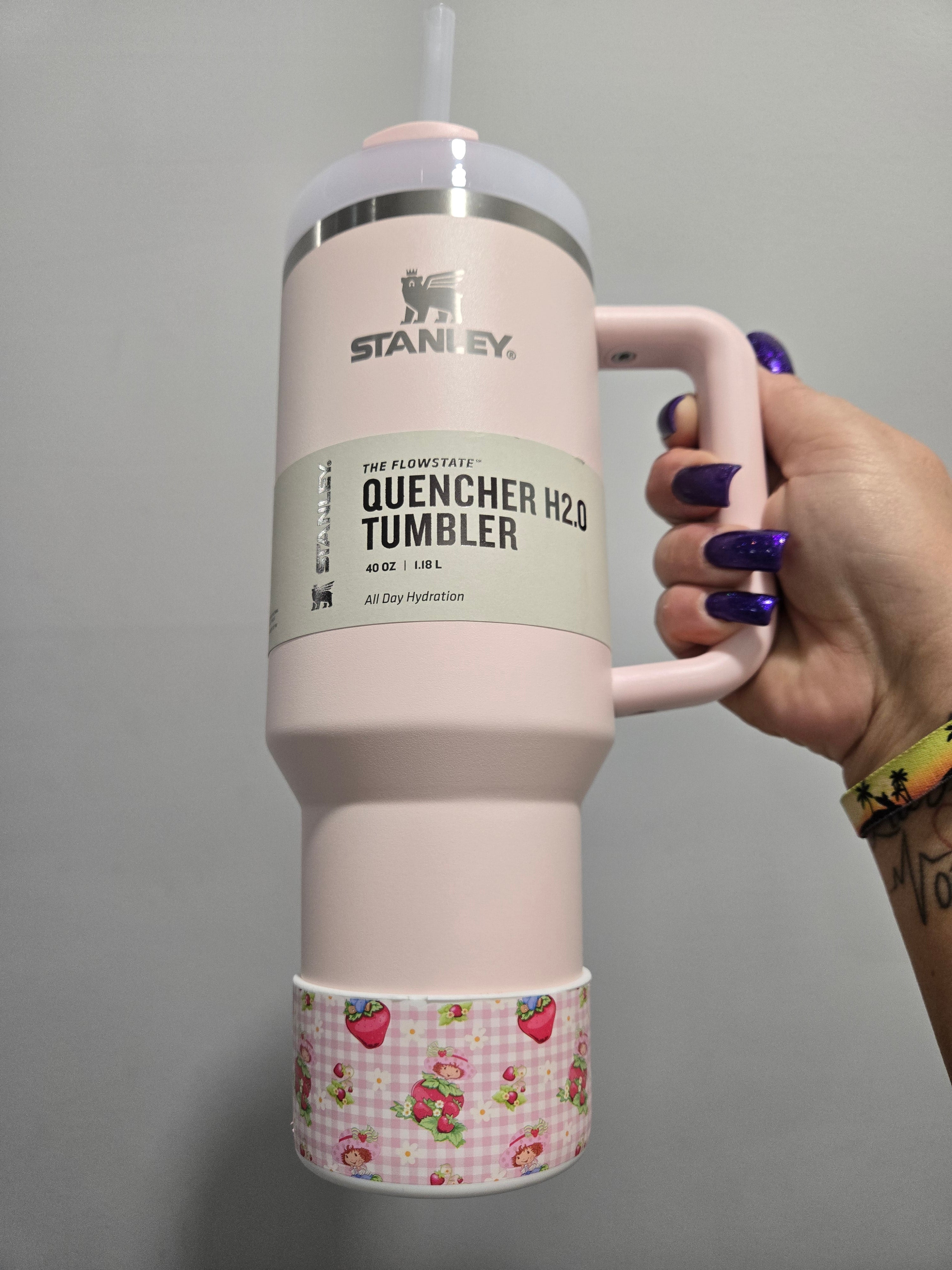 Plaid Strawberry Girl Silicone Boot Bumper Sleeve for Tumblers