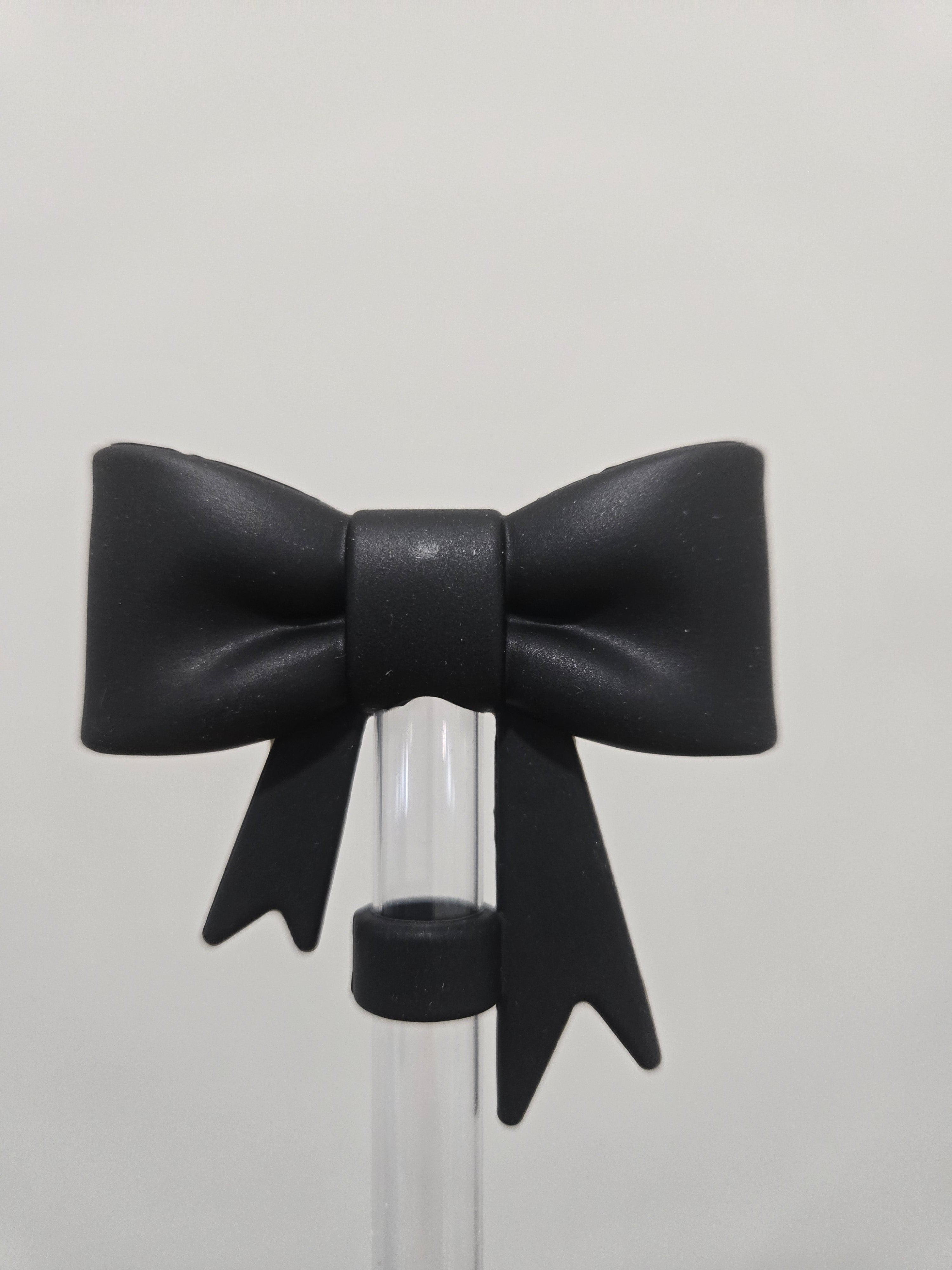 Black Coquette 10MM Bow Strawtopper