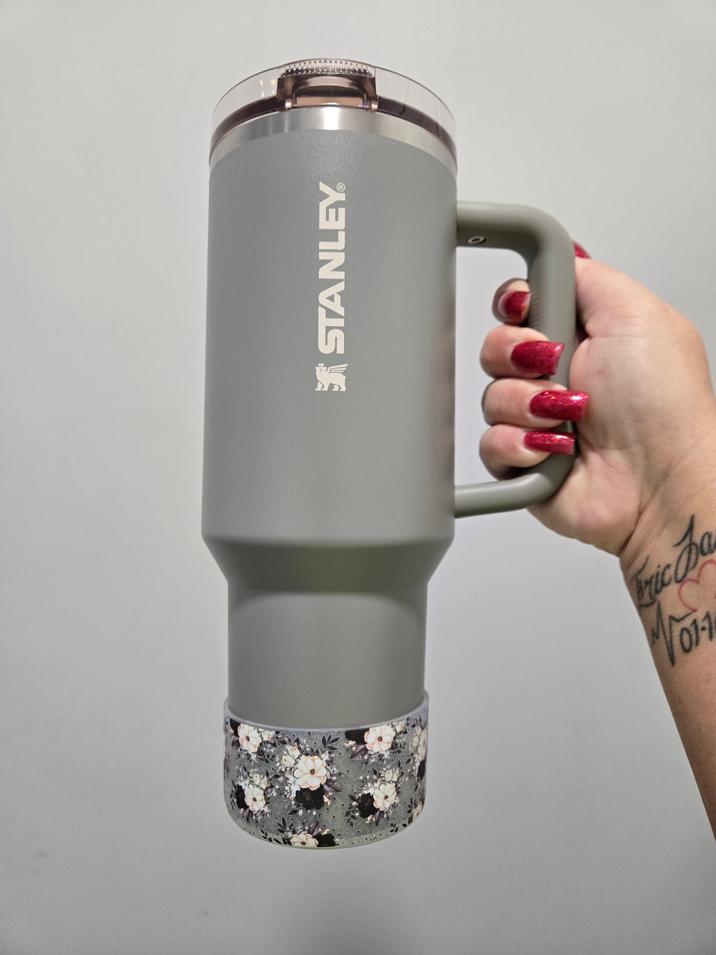 GothFloral Semi Clear Silicone Boot Bumper Sleeve for Tumblers