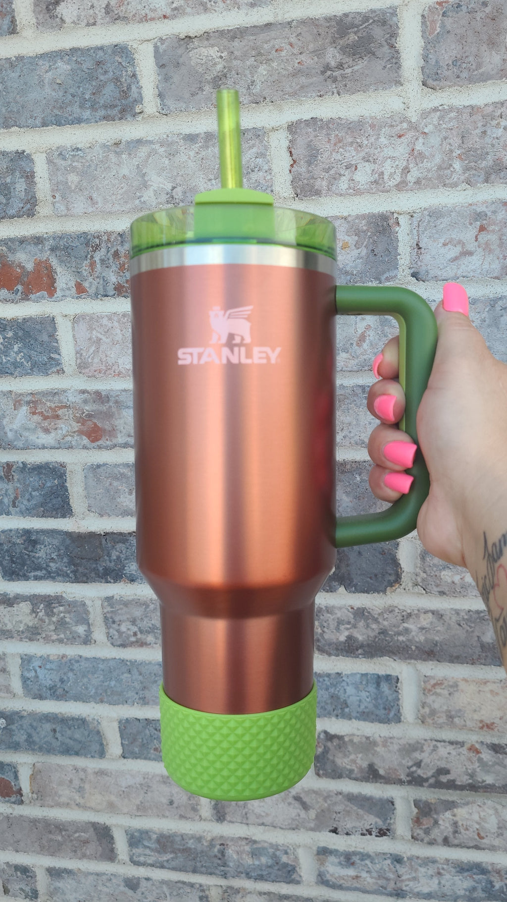 Studded Green silicone boot bumper sleeve for tumblers