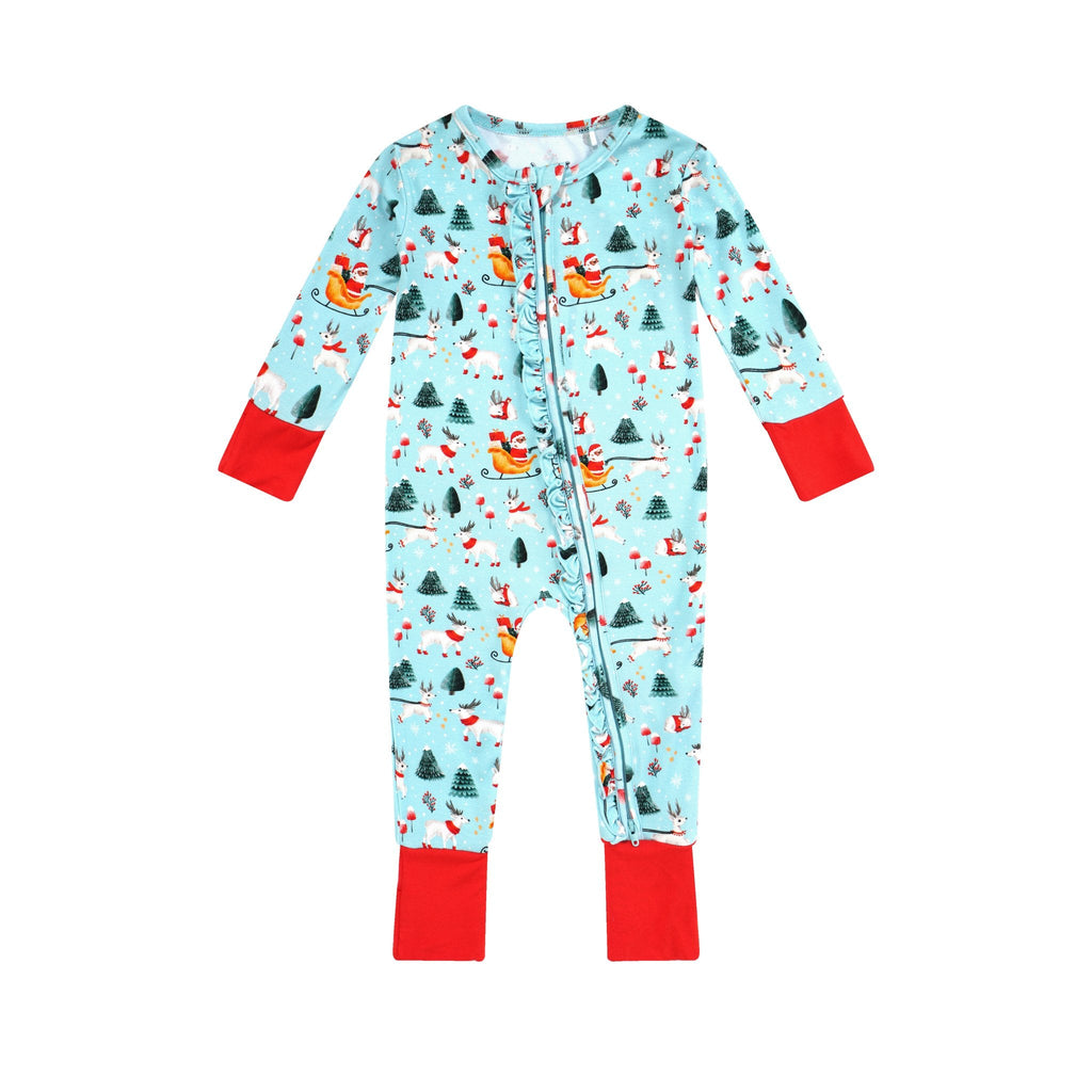 Ruffle Dark Santa Bamboo Romper