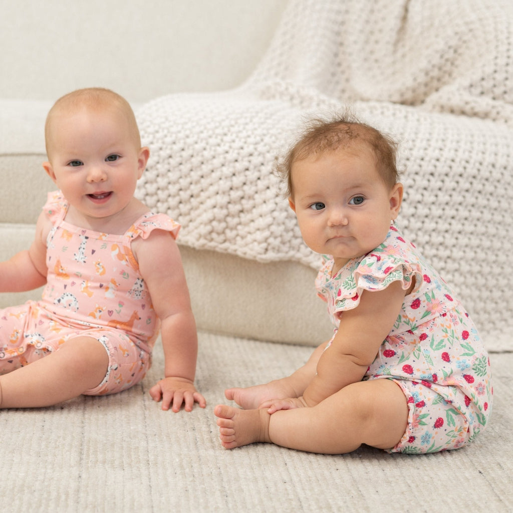 Ladybug Flower Garden Ruffle Romper