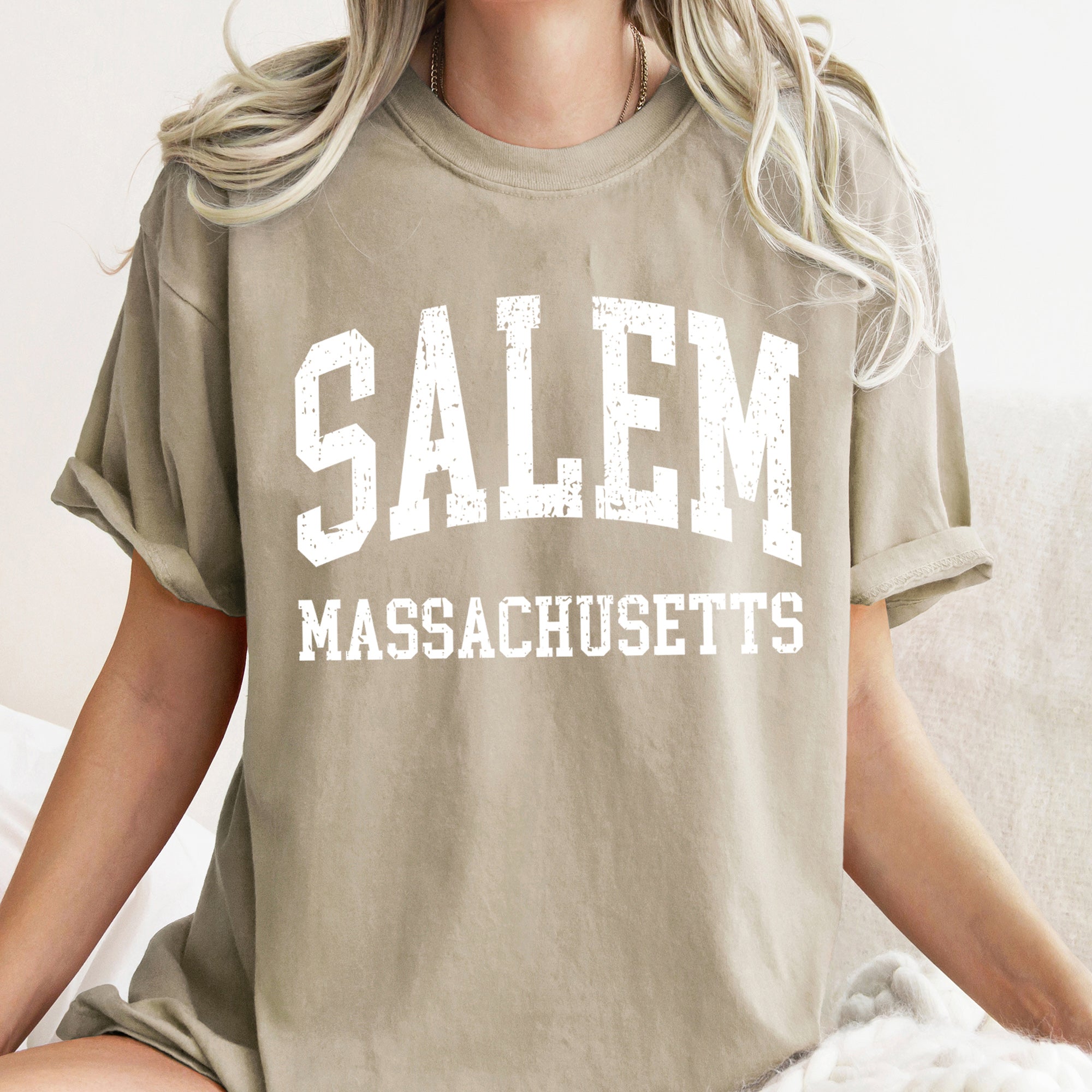 Salem Massachusetts Retro Halloween Comfort Colors Tshirt