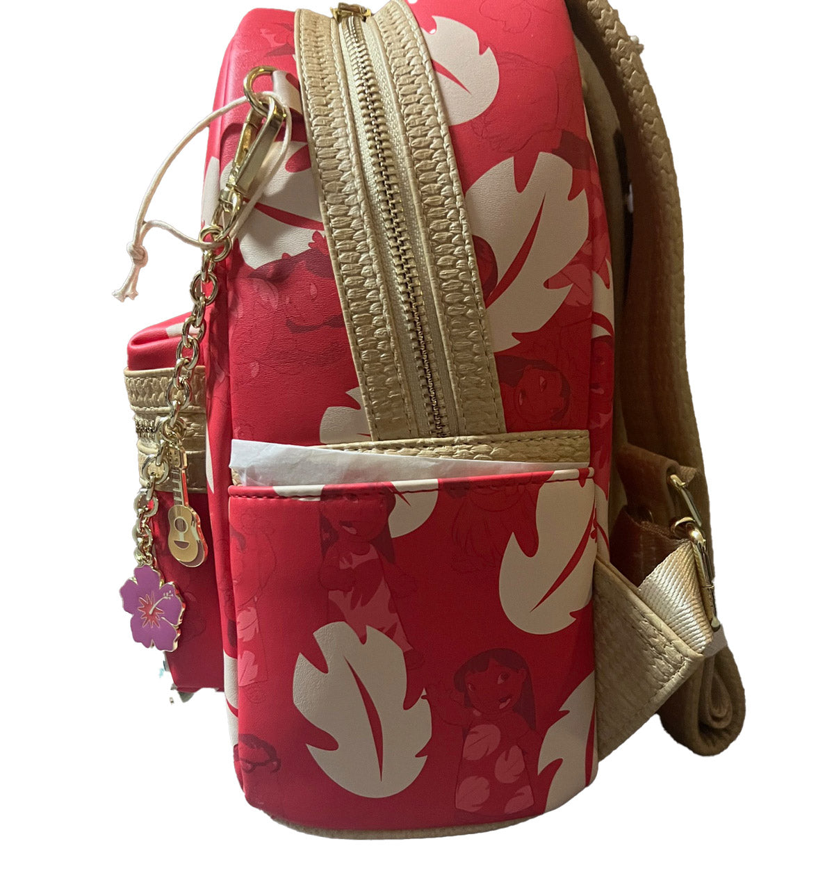 Loungefly Disney Lilo & Stitch Mini Backpack Floral Print Red