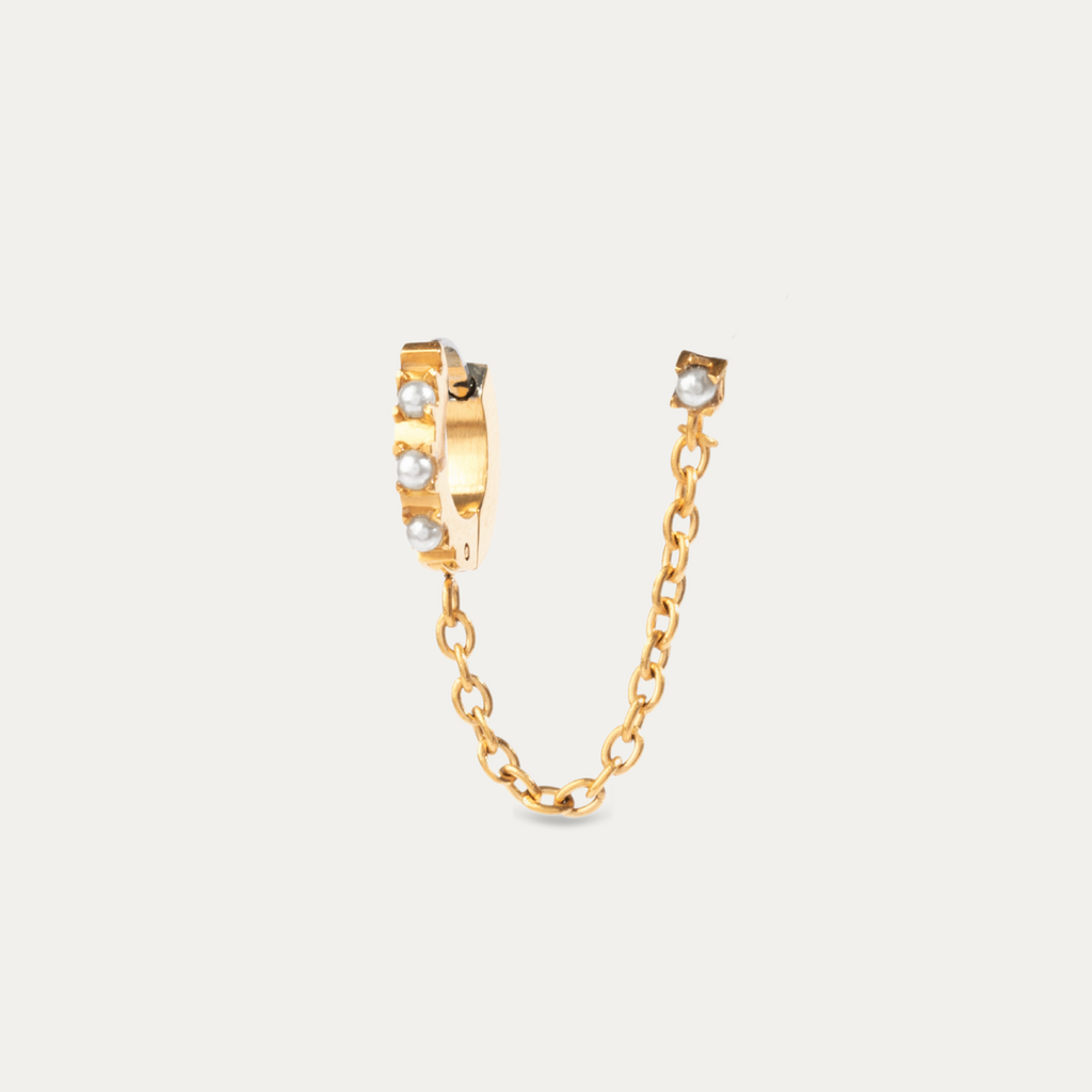 Single Lara Pearl Hoop Earring