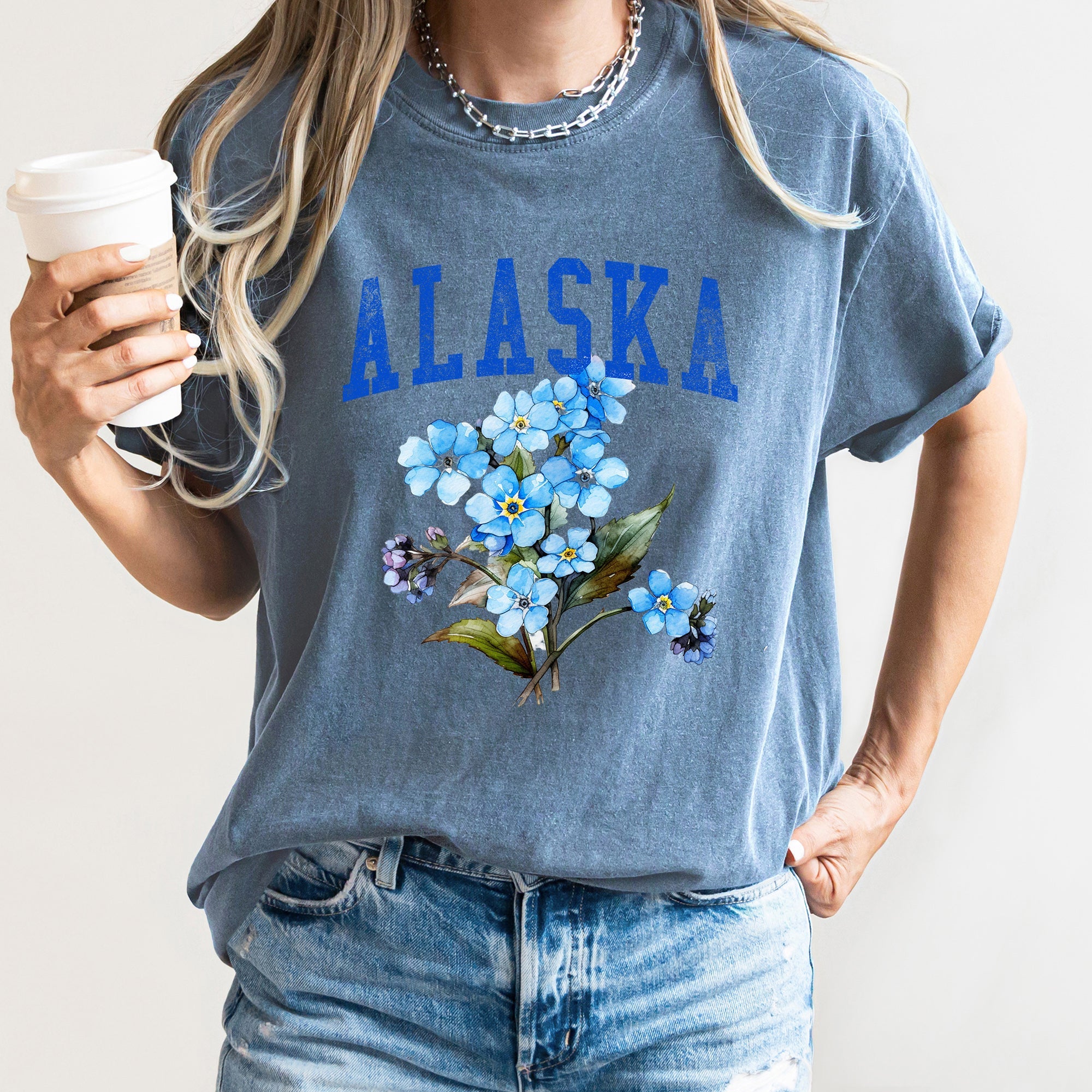 Alaska State Flower Comfort Colors Tshirt