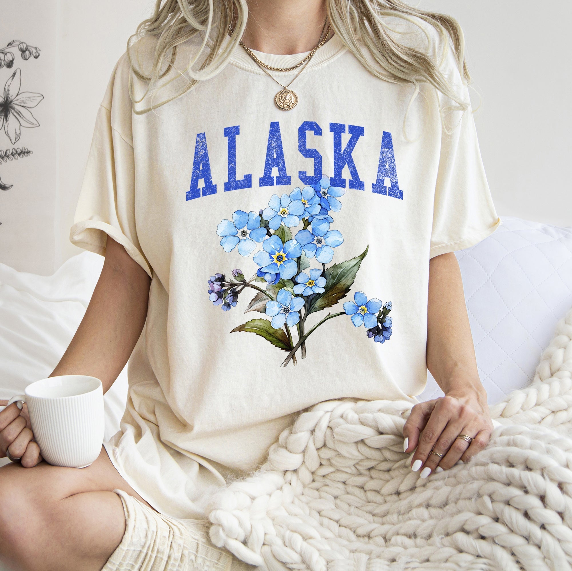 Alaska State Flower Comfort Colors Tshirt