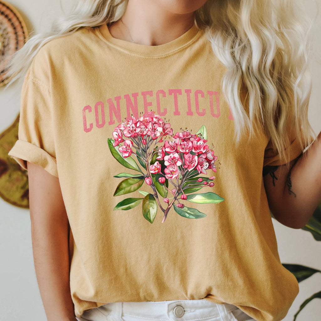 Connecticut State Flower Comfort Colors Tshirt