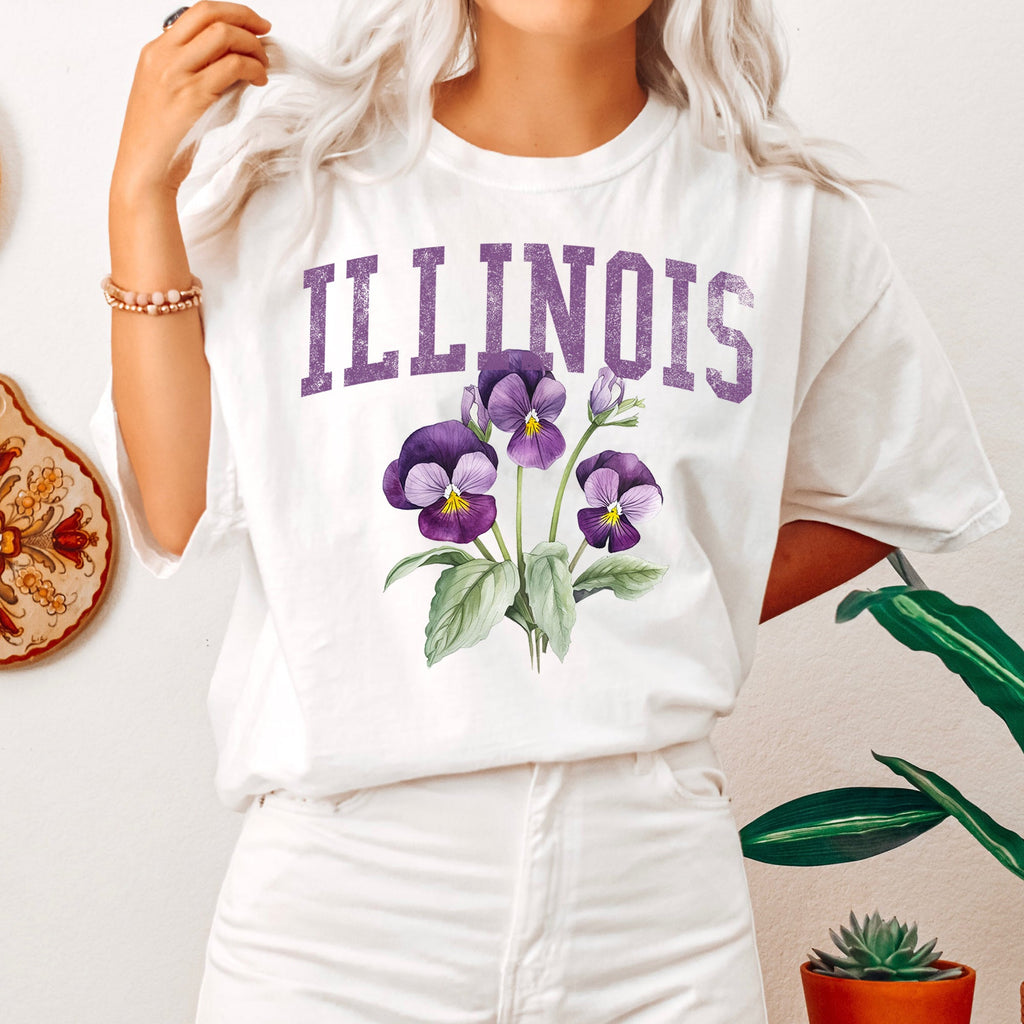 Illinois State Flower Comfort Colors Tshirt