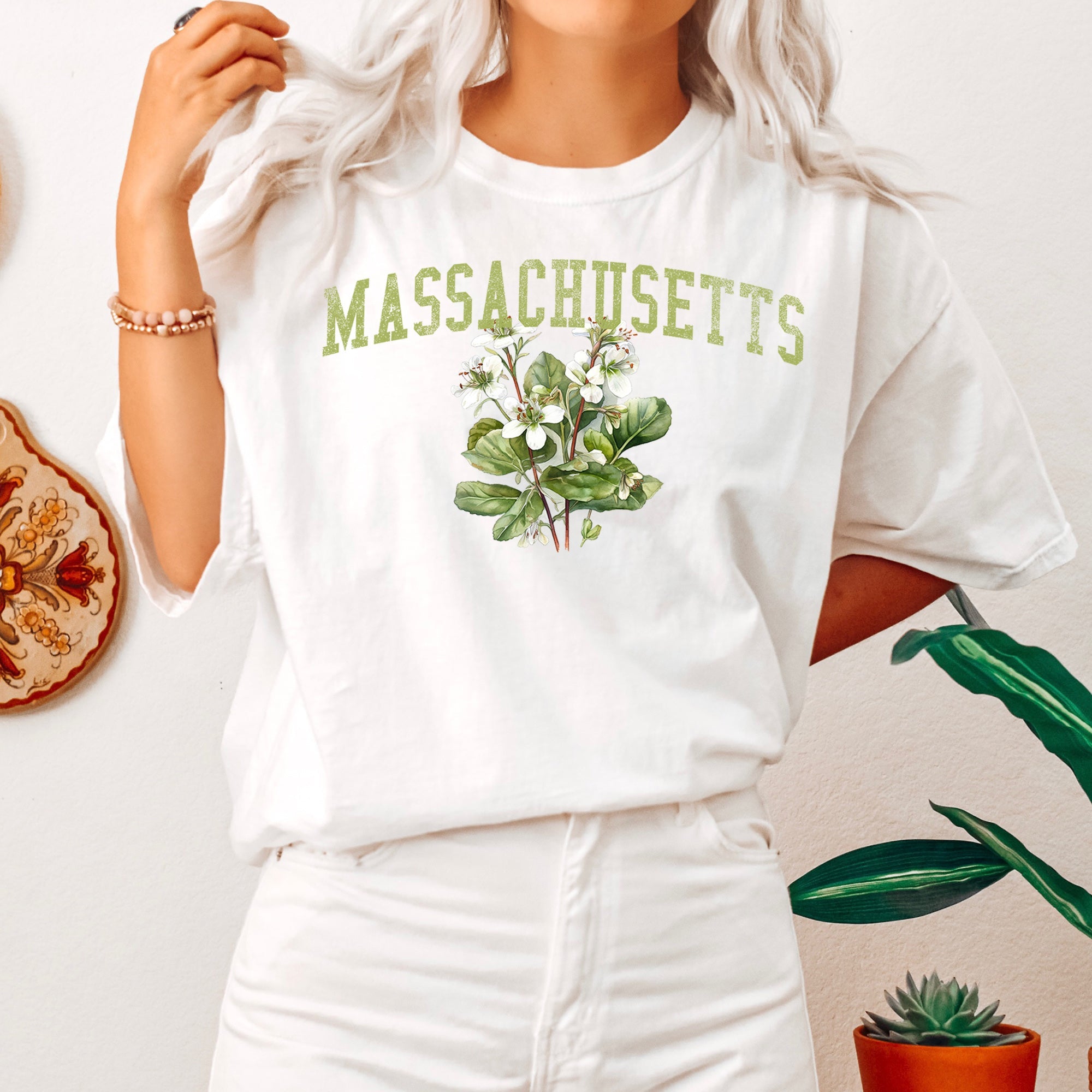 Massachusetts State Flower Comfort Colors Tshirt