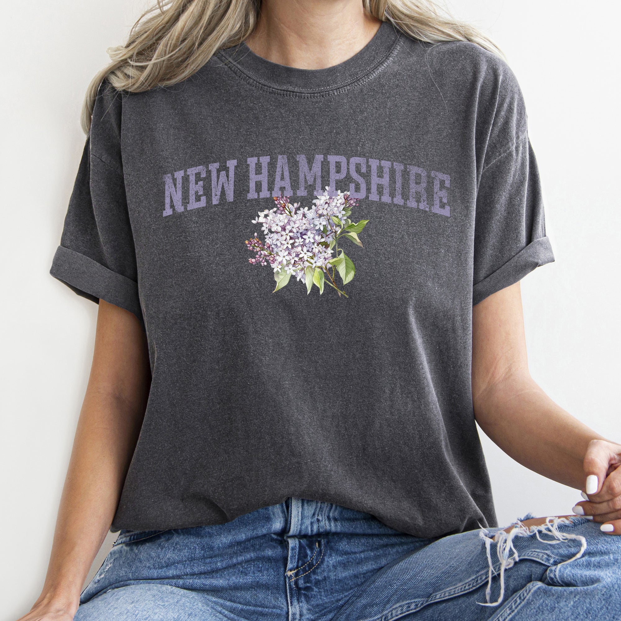 New Hampshire State Flower Comfort Colors Tshirt