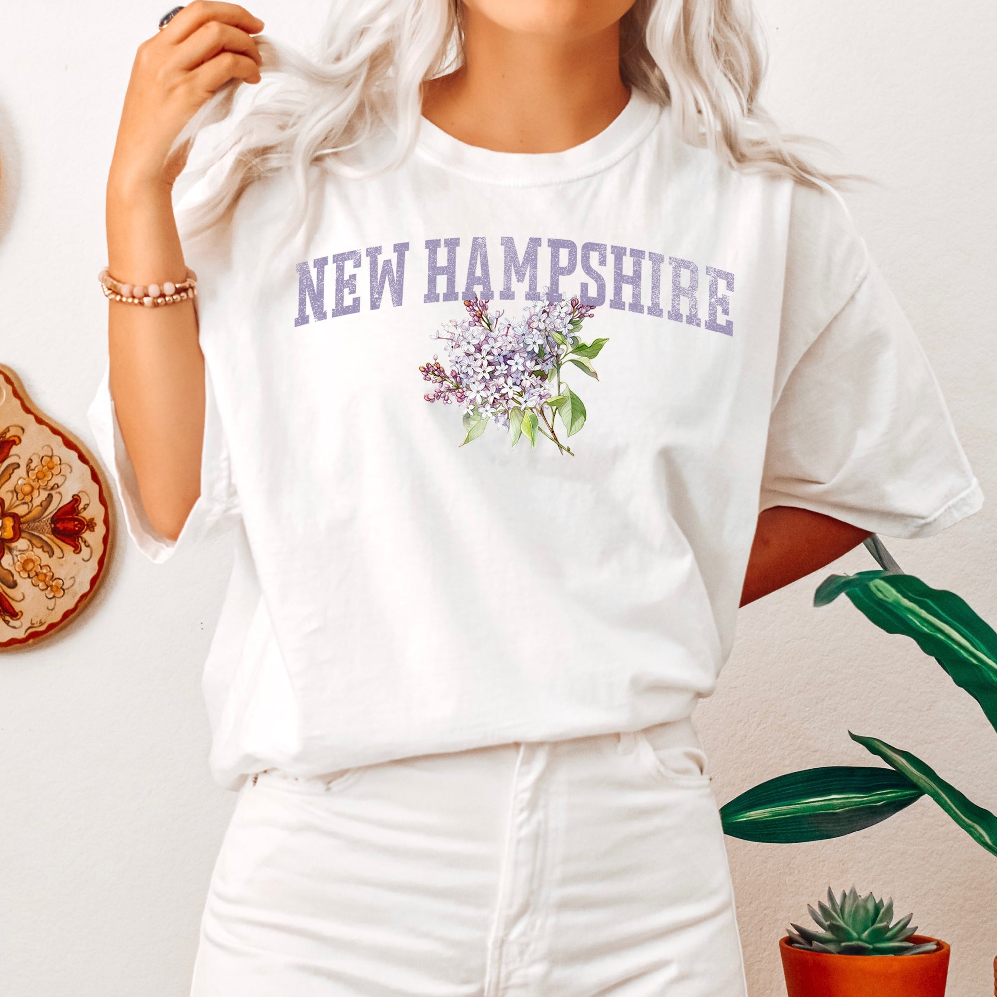 New Hampshire State Flower Comfort Colors Tshirt