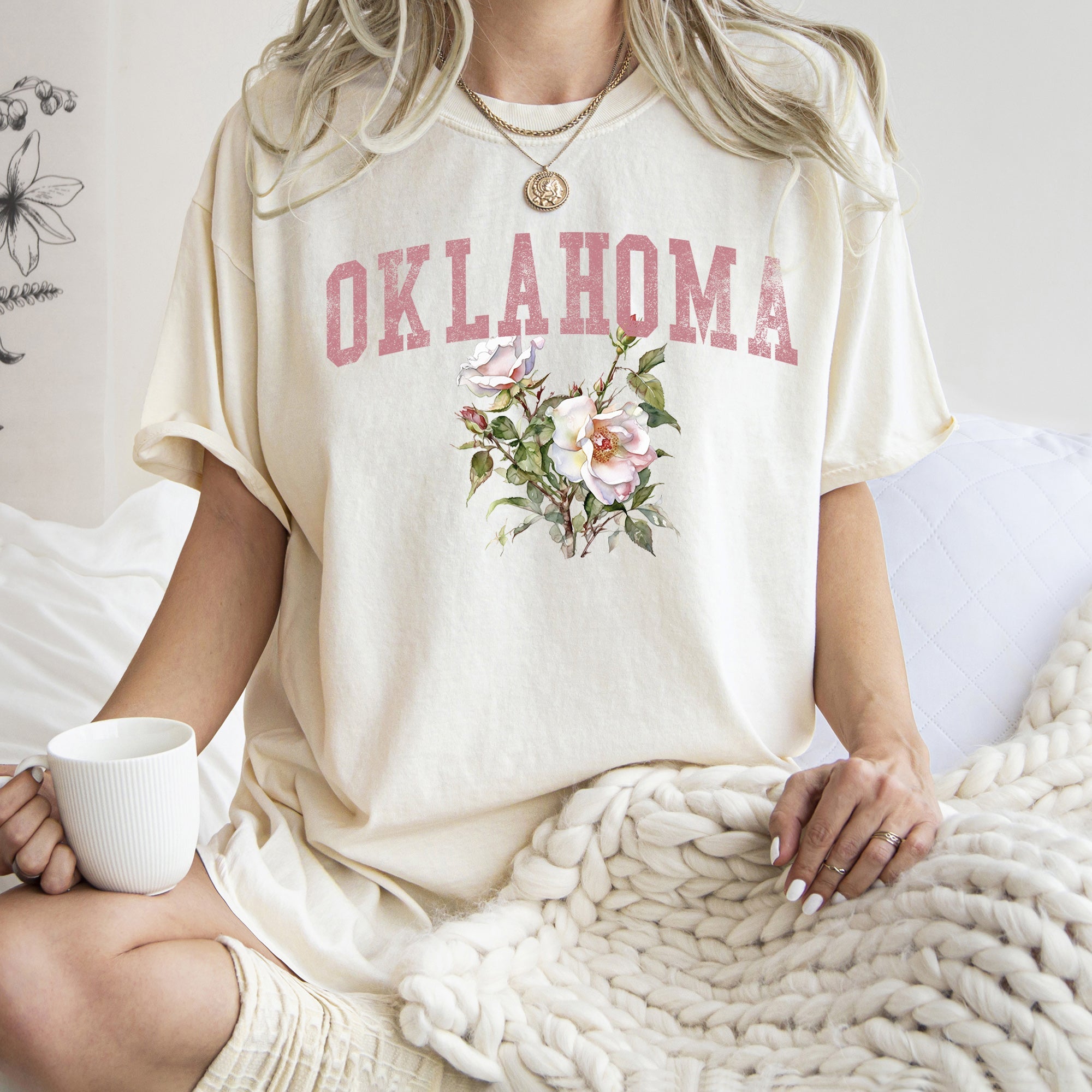 Oklahoma State Flower Comfort Colors Tshirt