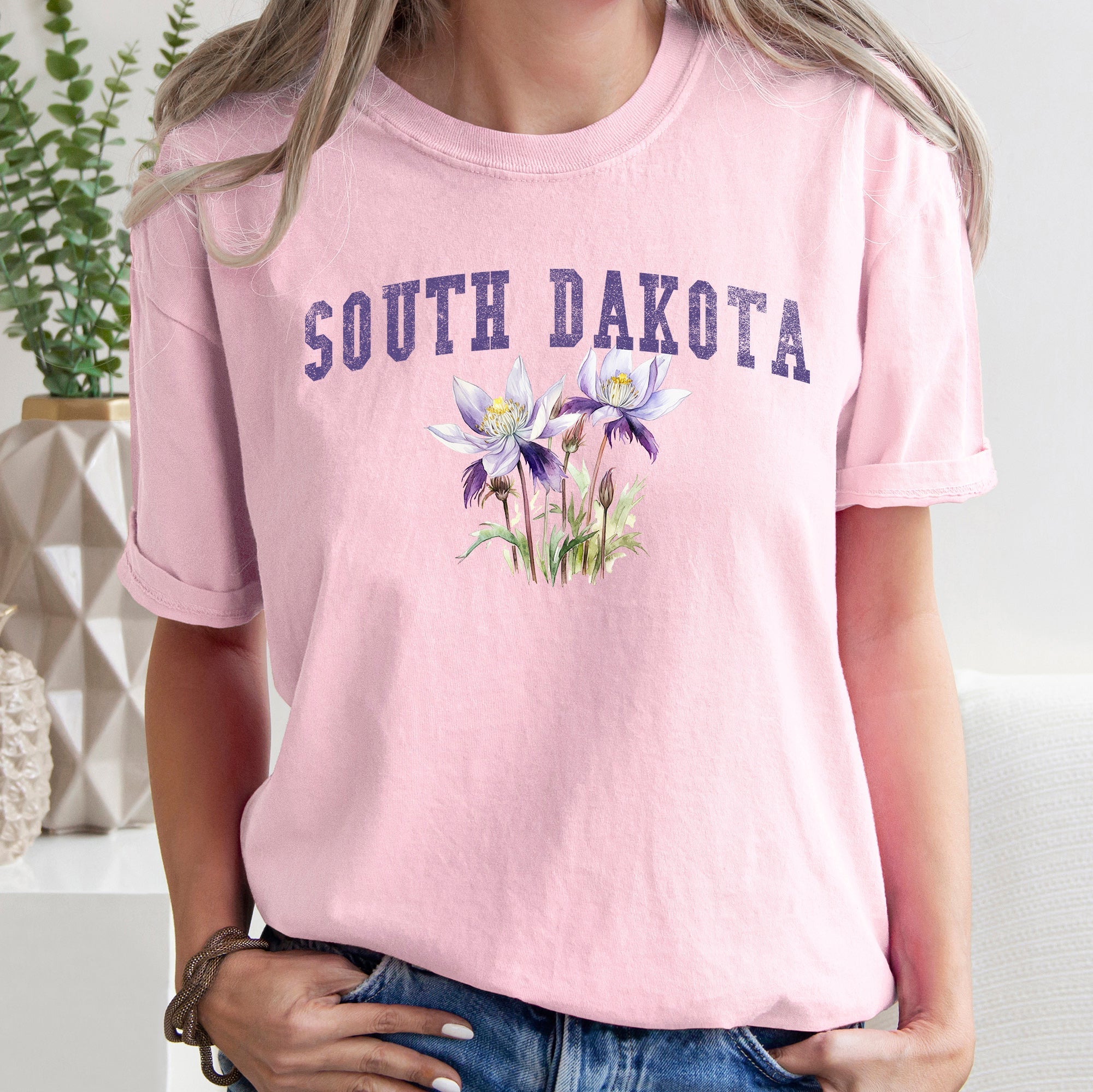 South Dakota State Flower Comfort Colors Tshirt
