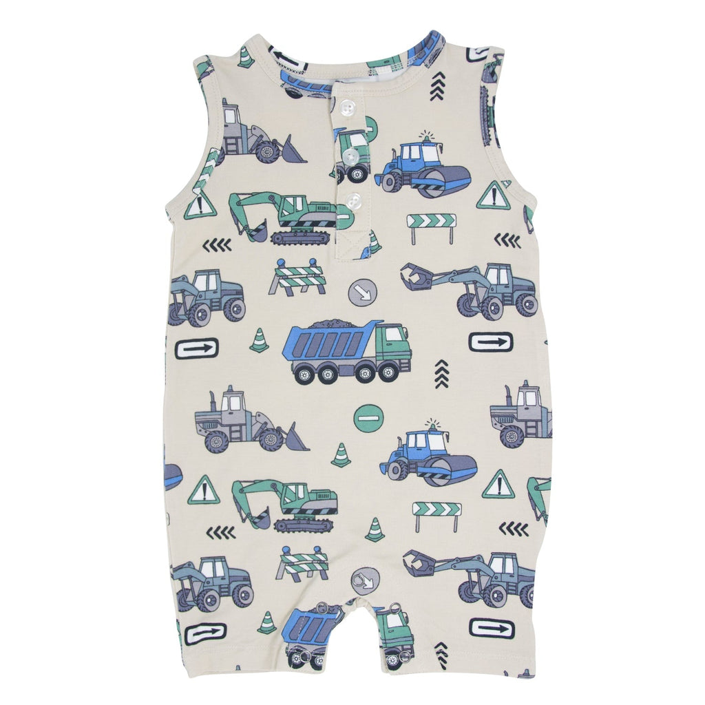 Trucks Diggers Construction Tank Romper
