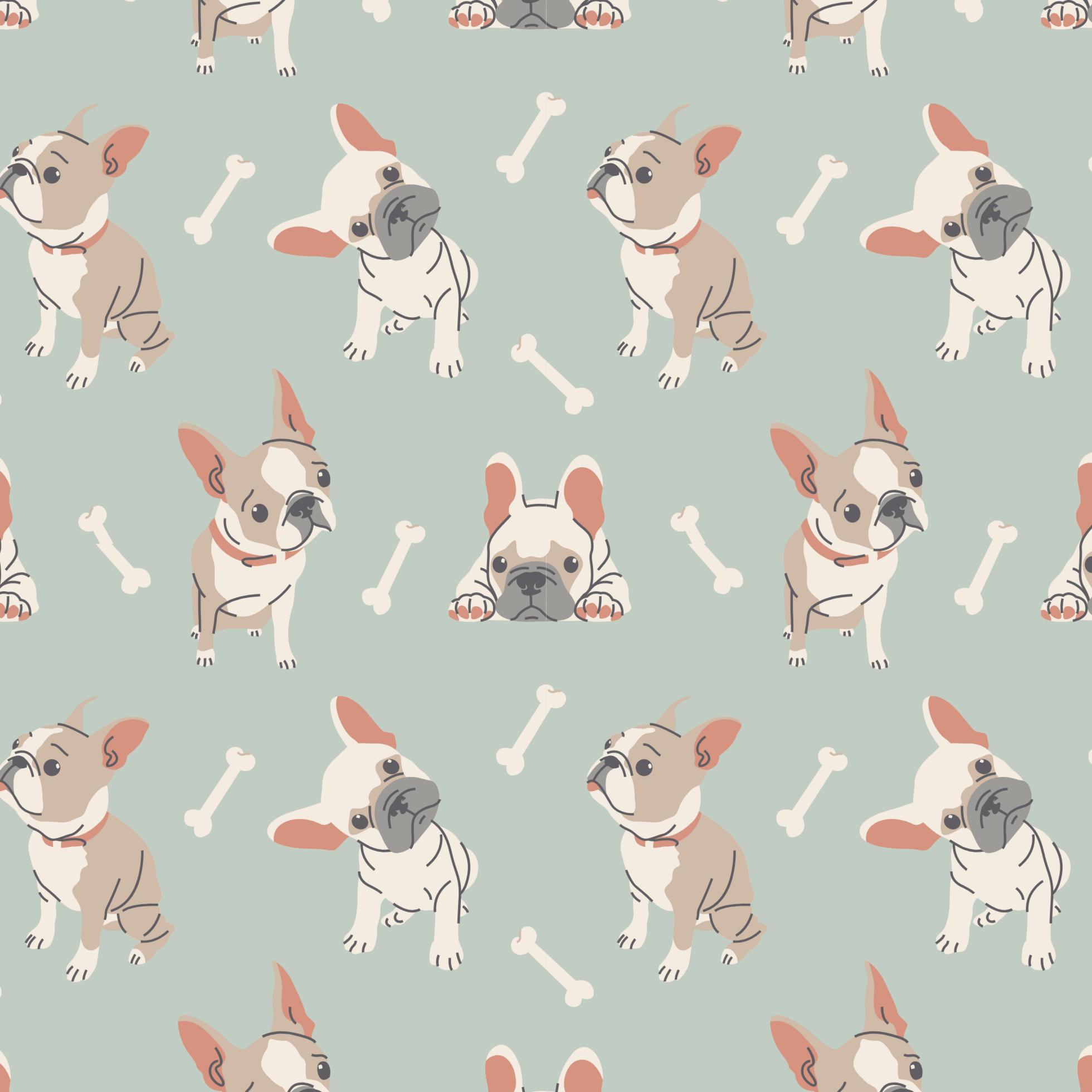 Mint Frenchie Puppy Tank Romper