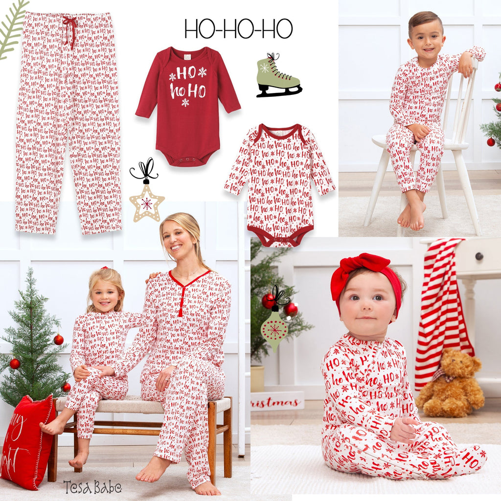 Christmas Bamboo Zipper Romper Ho-Ho-Ho