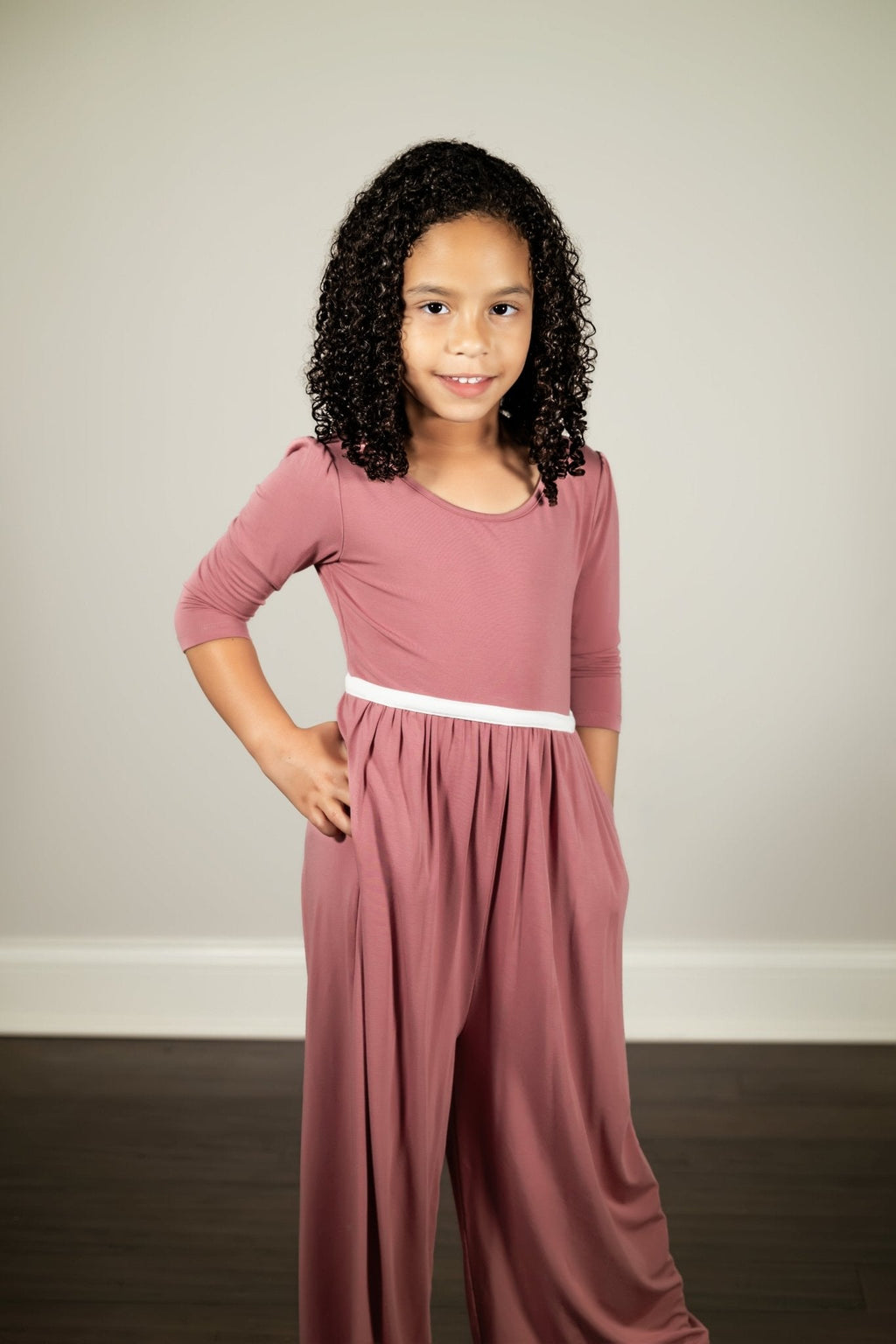 Wide Leg Romper in Romantic Rose