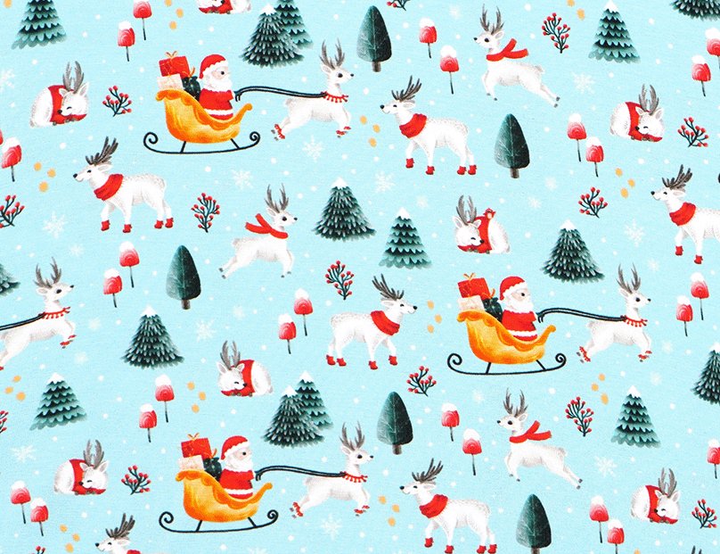 Women's Light Santa Bamboo Holiday Pajamas