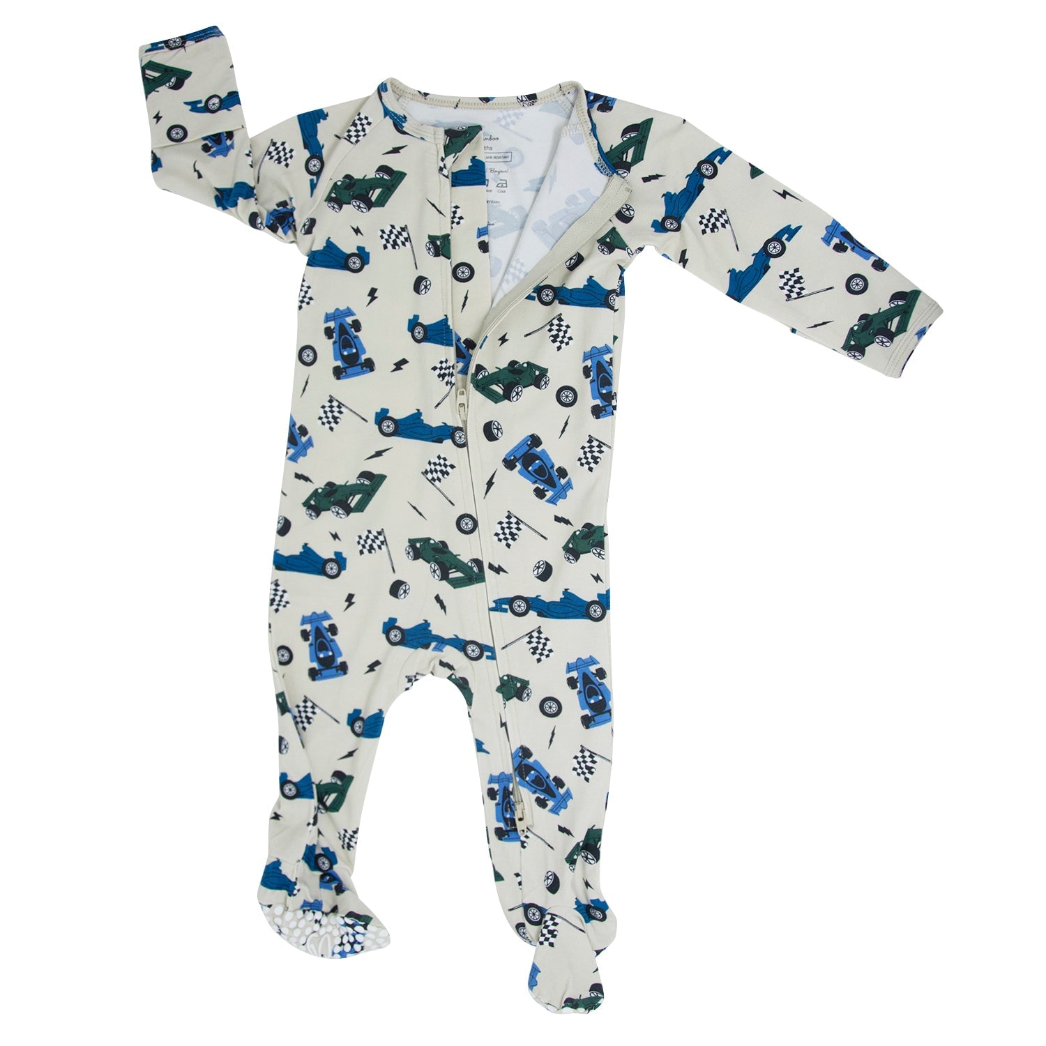 Green Blue Nasar Zipper Footie